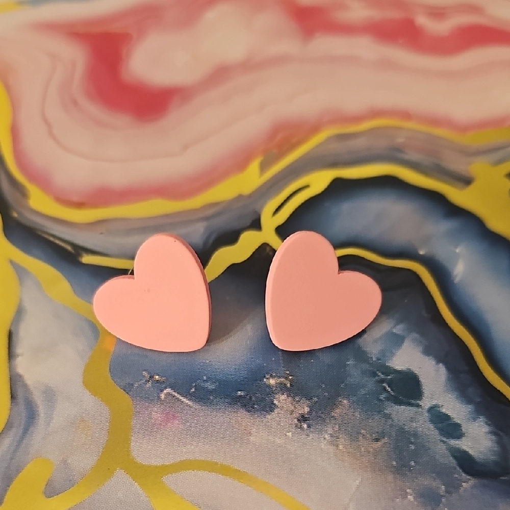 Pink Heart Earrings